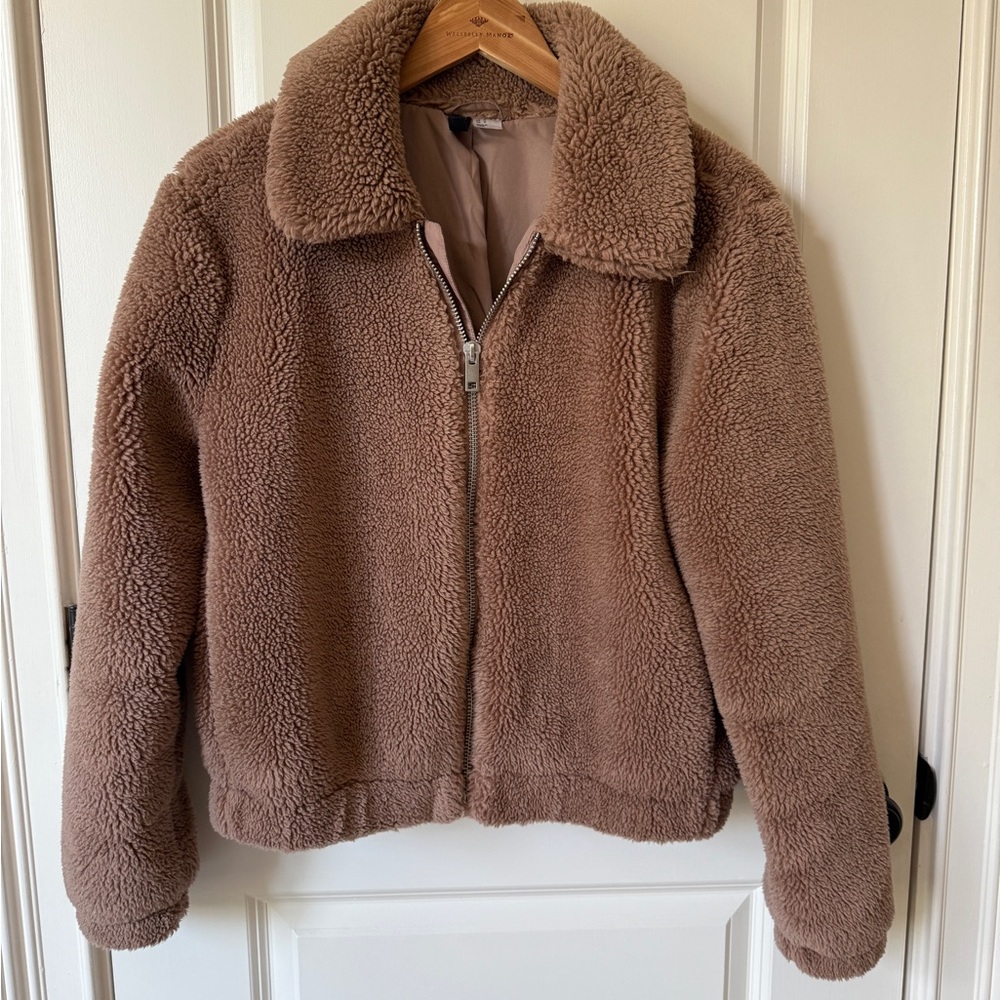 H&M Brown Sherpa Bomber Jacket